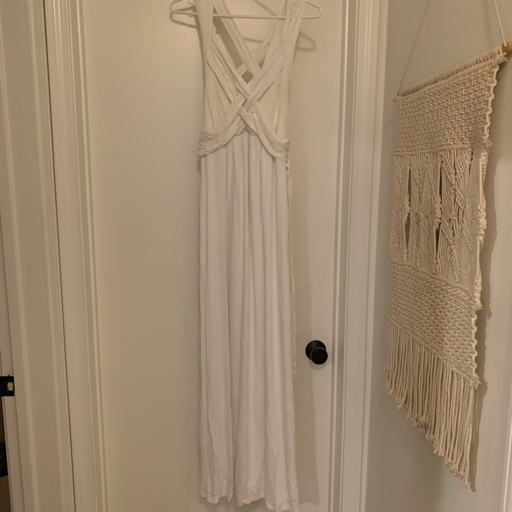 White maxi maternity dress